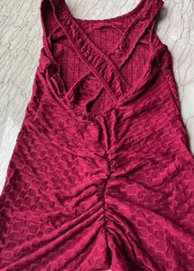 Maroon Free Size Workout Romper