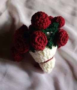 Crochet Rose Bouquet Coaster