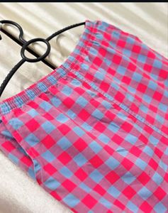 Pink & Blue Checkered Shorts