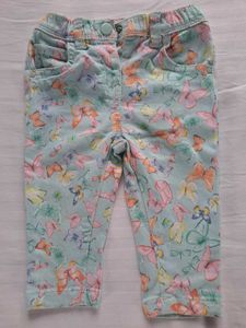 Baby Girl Mint Green Butterfly Pants.