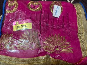 Pink Embroidered Saree
