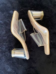 Elegant Transparent Slip-On Heels by LubStar