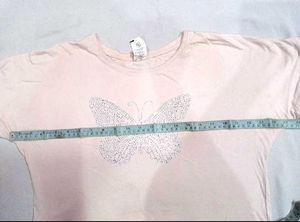 Oversized Light Pink Colour Crop Top 💌