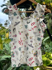 Cold Shoulder White Top With Criss Cross Backside