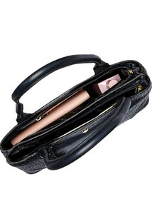 HideSign Leather Embossed Black Tote