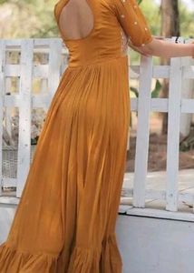 Mustard Embroidered Dress