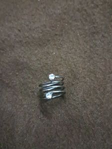 Silver Spiral Ring with Gems