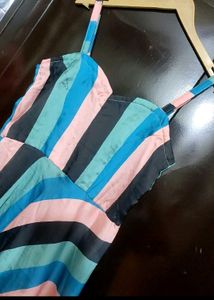 Multi Lining Print Dress For 34 Bust