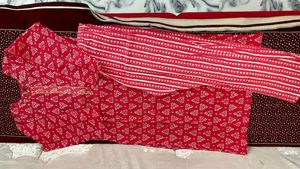 Cotton Pant And Kurti Set
