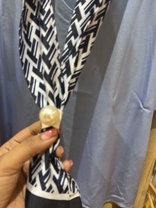 Elegant Blue Top w/ Scarf