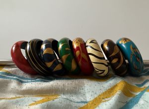 Colorful Wooden Bangle Set
