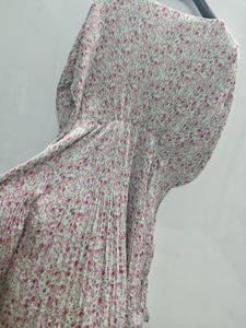 Floral Print Pleated Midi Dress