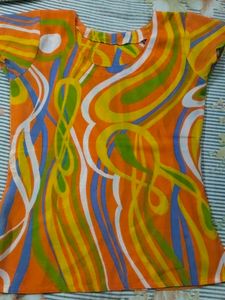 Abstract Swirl Print Top