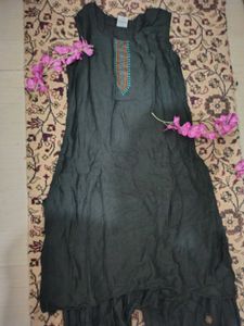 Embroidered Black Two-Piece Set