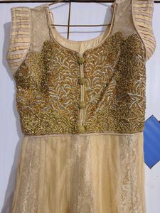 Women Yellow Anarkali Suit With Dupatta