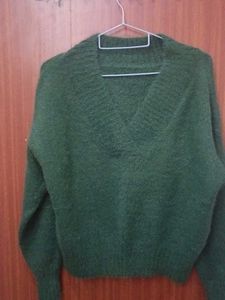 Green V-Neck Sweater