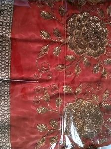 New unused Partywear heavy Embroidered Saree for festival season