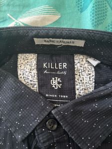 KILLER Casual Shirt Men Black