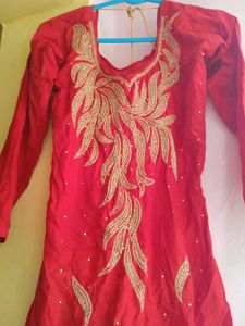 Red Suit Salwar With Duppata