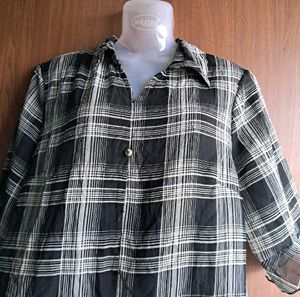 Korean Western Checked Top
