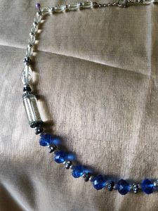 Blue &amp; Silver Beaded Necklace