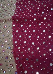Beautiful Maroon Saree With Blouse