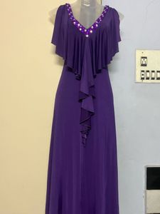 branded plus size Elegant Purple Maxi Dress
