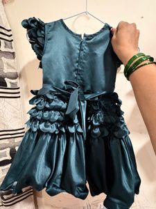 Teal Colour Baby Girl Dress Up to 4 Years