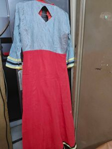 Elegant Red &amp; Grey Kurta