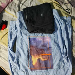 DICKIES Striped Shirt &amp; Carpenter Pants Set