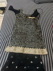 Black &amp; Gold Sharara Kurta Set
