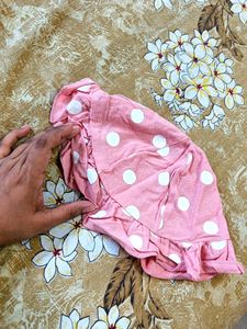 Cute Pink Polka Dot Cotton Hat