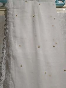 White Embellished Dupatta