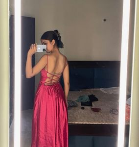 Satin Red Dress