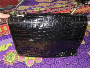 GLOSSY ALLIGATOR HAND BAG