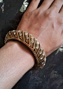 Vintage Gold Rhinestone Bangle