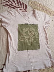 C&#39;est La Vie White Graphic Tee