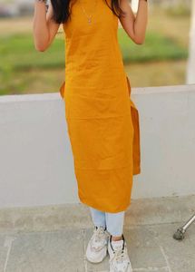 Mustard Yellow Cotton Kurta