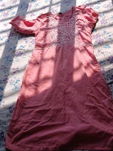 Pink Embroidered Tunic Top