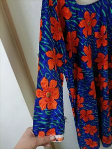 Velvet Flower Printed Kurta