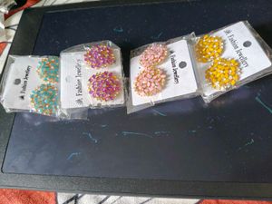 Colorful Floral Stud Earring Set