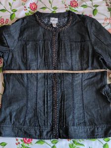 Chico's Denim Jacket with Embellishments