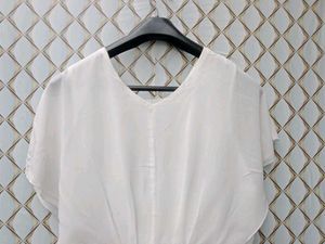 New With Tag White Korean Frill Pullover