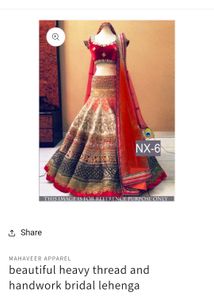 Red And Golden Lehanga/Party Wear