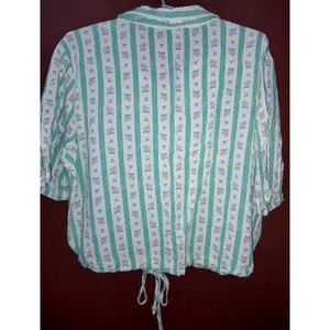Floral Striped Tie-Front Shirt