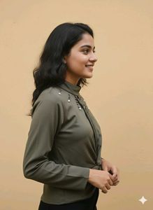 crop top mock high neck