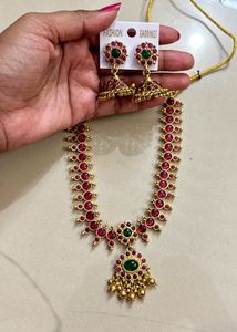 Ruby &amp; Emerald Gold-Plated Necklace Set