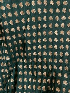 Elegant Green &amp; Gold Ballerina-Style Lehenga