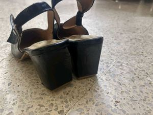 Black Pointed Slingback Heels