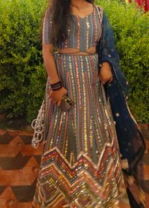 Lehenga With Stitched Designer Blouse And Dupatta
